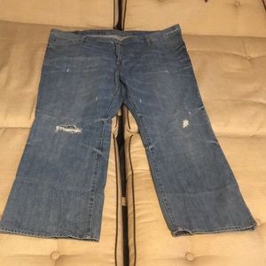 Men’s Old Navy Boot Cut Distressed Jeans 48X30